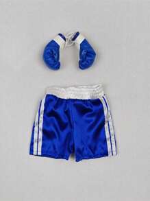 Conjunto de ropas de fotografía de recién nacido con bata de boxeo, guantes y pantalones cortos de boxeador, como trajes de campeón de boxeo - Multicolor - Ver 13