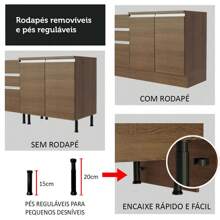 Gabinete Bajo Cocina Madesa Glamy 150cm Sin Encimera Color Marrón 11 - Marrón - Ver 9