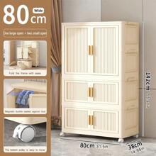 5/4/3/2/1-Layer Transparent Folding Wardrobe, No Assembly Required, Plastic Storage Box Cabinet For Bedroom, Baby & Children Organizer