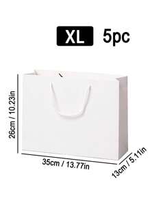 1 件白色多尺寸礼品袋、节日礼品袋、服装包装袋、购物袋、手提袋 - 白色 - 查看 23