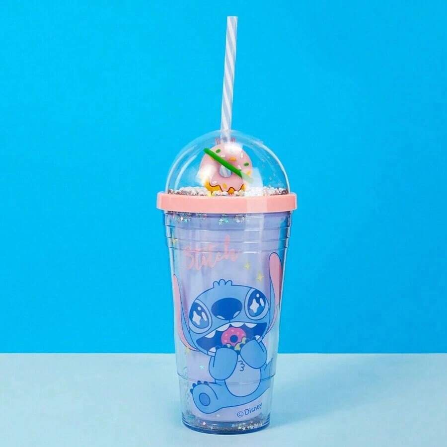 Miniso Pixar Lilo Stitch Donut Stacker Series Scented Candle Travel, Home Portable Daily(1PC) Sports Bottle, Water Bottle For Outdoor - Blue - View 1
