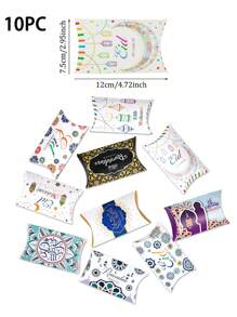 10/20/40 piezas Cajas de regalo con forma de almohada con estampado de luna y estrellas para fiesta festiva, fiesta de boda, decoración de fiesta