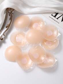 10pcs Reusable Silicone Round Liquid Nipple Covers, Invisible & Non-Marking Breast Petals - Apricot - View 3