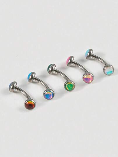 1pc Gradient Colorful Stainless Steel Tragus Earring, Suitable For Daily Wear