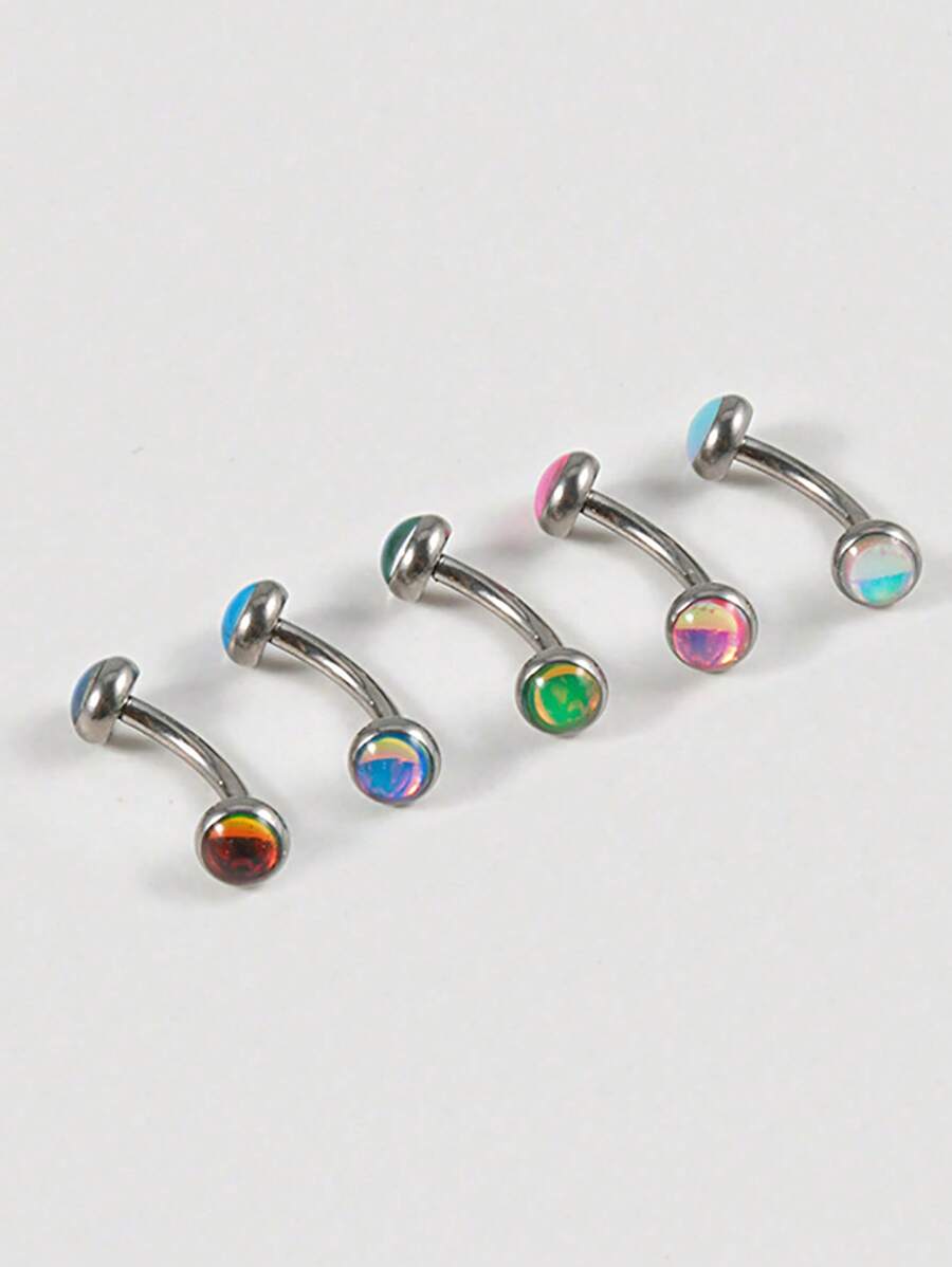1pc Gradient Colorful Stainless Steel Tragus Earring, Suitable For Daily Wear