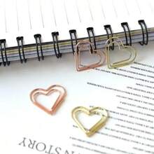 50pcs/Set Metal Heart Shaped Mini Binder Clips, Bookmarks, Book Binding, Note Decoration Stationery, School & Office Supplies - Multicolor - View 1