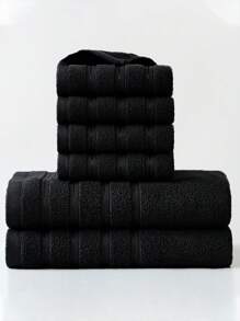 Conjunto de 3 piezas/1 pieza de toallas de unicolor minimalista moderno - Toalla de rostro, toalla de baño y toalla de mano, suaves, absorbentes y de secado rápido, ideales para el baño, gimnasio, yoga, piscina al aire libre, decoración del baño del hogar, salón de belleza, regreso a la escuela de verano