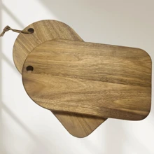 1 Piece Hanging Wooden Cutting Board - Acacia Wood Cutting Blocks, Perfect For Families, Restaurants, Fruits, Vegetables, Cooked Outdoor Picnics, Parties And Holidays Such As Christmas, Valentine's Day And Mother's Day