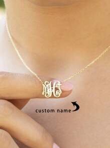 Naszyjniki z monogramem dla kobiet i mężczyzn, spersonalizowane imię, stal nierdzewna, wisiorek, prosta, spersonalizowana biżuteria, prezenty świąteczne dla najlepszego przyjaciela, srebro, stylowe, kolorowe, vintage, proste, unisex, na co dzień, słodkie, niestandardowe, spersonalizowane, wyjątkowe, idealne prezenty dla niego, idealne prezenty dla niej, chłopaka, dziewczyny, taty, mamy, rodziny, przyjaciół, na rocznice, urodziny, ukończenie szkoły, bal maturalny, imprezę, bal maturalny, elegancka jesień, biżuteria i zegarki, spersonalizowane naszyjniki z napisami