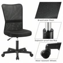 Flieks Mesh High Back Executive Adjustable Swivel Office Chair Lumbar Support Computer Desk Chair (Black) - Black - View 2