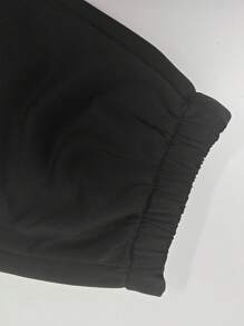 Pantaloni de jogging pentru bărbați cu litere imprimate cu șnur, pantaloni de îmbrăcăminte casual și sport - Negru - Vizualizare 9