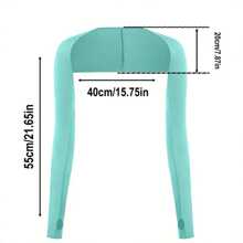 1pc Golf Sun Protection Arm Sleeves, Outdoor Sports Riding Cooling Sleeve, One-Piece Shoulder Sleeve, Solid Color, Elastic Sun Protection With Finger Holes, Suitable For Outdoor Activities & Summer, Polyester Spandex Blend - Multicolor - View 8