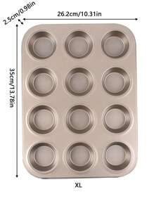 1 件装 4/6/12 腔小蛋糕模具烤盘不粘松饼盘迷你纸杯蛋糕盘套装松饼盘烘焙迷你芝士蛋糕盘厨房小工具烘焙用品 - 彩色 - 查看 13