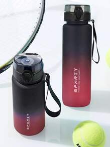 1 PIEZA Vaso de agua de plástico de gran capacidad de 500ml, 650ml, 1000ml con degradado de color, taza de agua para deportes al aire libre, botella de agua para beber directamente, fácil de usar