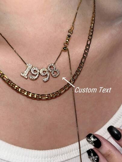 1pc Luxury Cubic Zirconia Initial Letter DIY Necklace, Customized Simple Letter Name Necklace, Stainless Steel Personalized MAMA Initial Pendant Necklace For Mom, Fashion, Autumn, Minimalist, Casual Prom, Silver, Stylish, Colorful, Vintage, Simple, Unisex, Casual, Cuties, Custom, Personalized, Unique, Ideal Gifts For Him, Ideal Gifts For Her, Her, Boyfriend, Girlfriend, Dad, Mom, Family, Friends