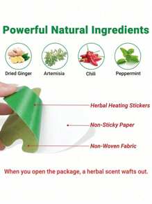 60 片装植物精华膝盖贴、颈肩膝贴、针灸贴、热敷贴、持久保暖膝盖贴、温和无刺激日常护理足底垫、中药缓解不适、天然草本精华自热贴，适用于身体、背部、手臂、手腕、放松疲劳、腿部、膝关节健身房配件膝盖支撑运动护膝健身房护膝 - 彩色 - 查看 9