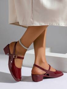 2025年女士时尚浅金色镜面金属玛丽珍鞋，适合春季通勤、约会、派对、度假，平底凉鞋搭配简约系带，新款水晶约会高端时尚纯色高跟凉鞋，大码女鞋