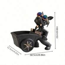 1pc French Bulldog With Barrow Dog Statue, Live Room Decor, Resin Sculpture Table Decoration Ornament, Decor Dog Figurine, Cute Ornament, Home Living Room Bar Cafe Decor Ornament