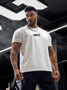 Casual Short Sleeve Tee, Men's Letter Printed Round Neck Summer Short Sleeve T-Shirt, Spring And Summer Men's Tops