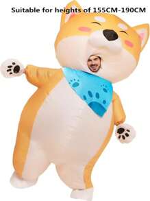 Niedlicher aufblasbarer Hund, Shiba Inu Erwachsenen Kostüm für Halloween Party