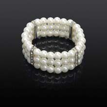 1pc Multi-Layer Pearl & Crystal Spiral Stretch Bracelet, Mother's Day Gift - Multicolor - View 11