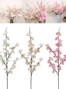 1 件超大人造樱花树枝，可折叠单花桃花拍摄道具，仿真樱花，DIY 花园工艺艺术装饰，塑料花卉桌面中心装饰适用于家庭派对装饰、婚礼、母亲节、新娘送礼会 - 彩色 - 查看 3