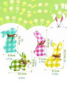1 pièce Décoration de lapin de Pâques, ornement de table en bois, décoration de fête et de maison
