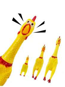 1 szt. Nowe zabawki dla psów z piszczącym dźwiękiem, wrzeszczący kurczak, zabawka do żucia dla psa, zabawna żółta gumowa zabawka z odpowietrznikiem, kurczak 16 cm, 29 cm, 35 cm