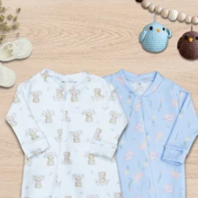 02 Pieces Baby Girl's And Boy's Cold Weather Jumpsuit In Soft Warm Sublimated Printed Jumpsuit With Zipper Easy To Wear Winter Clothes - 白色 - 查看 4