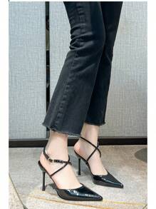 Women Heeled Sandals - 黑色7厘米 - 查看 9