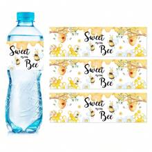 ملصقات زجاجة المياه بشكل النحلة، أغلفة مقاومة للماء لزجاجات المياه بنقوش النحلة والعسل، ملصقات لديكورات حفلة عيد الميلاد بموضوع النحل، ديكورات حفلة النحل، ملصقات مقاومة للماء لزجاجات المياه في عيد الميلاد