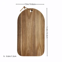 1 Piece Hanging Wooden Cutting Board - Acacia Wood Cutting Blocks, Perfect For Families, Restaurants, Fruits, Vegetables, Cooked Outdoor Picnics, Parties And Holidays Such As Christmas, Valentine's Day And Mother's Day