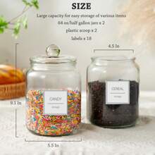 Half Gallon Large Glass Jars With Lids, Airtight Storage Clear Containers For Kitchen, Laundry Room And Pantry Food Organization, Set Of 4 - Transparent - View 5