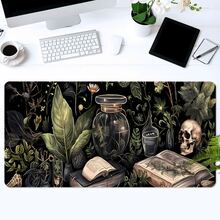 Cool Skeleton Mouse Pad Blue Cartoon Design Large Desk Mat 35.4x15.7 Inch Desk Accessories Rubber Base With Stitched Edge Non-Slip Keyboard Pad For Office Home Computer As Gifts For Men Women Friends Birthdays,Back To School,Halloween