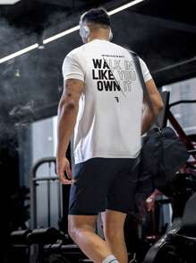 Casual Short Sleeve Tee, Men's Letter Printed Round Neck Summer Short Sleeve T-Shirt, Spring And Summer Men's Tops