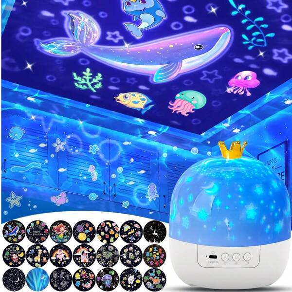 Starry Night Sky LED Projector Light For Youngsters - 360° Rotating Compatible With Galaxy Lamp, USB Powered, Adjustable Brightness, Perfect Bedside Table Decor & Gift For Youngsters