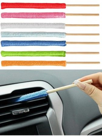 6pcs Super Fine Fiber Detail Dust Cleaning Stick, Used For Cleaning Fan Blades/AC Vents/Car Vents/Blinds/Minimum Spaces