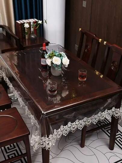 1 Stück, rechteckige Tischdecke mit Herbst-Stickerei aus PVC, wasserabweisend und ölbeständig, elegante Spitzendecke für Esszimmer, Küche, Frühstückstisch, Kaffeetisch, für Weihnachten, Partys, Feiertage, Outdoor-Tischdekorationen.