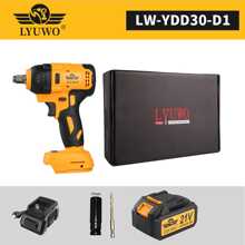 LYUWO LYUWO 21V Electric Tool Rechargeable Lithium Battery Electric Wrench Brushless 420N. M. The Maximum Output Is 520N M. The High Torque Wrench Is Suitable For Car Maintenance And Stage Bracket Maintenance. It Can Rotate Clockwise And Counterclockwise, With Adjustable Speed, Emergency Stop, Rotatable Hole, LED Light, Large Capacity Battery, And Efficient Operation. Gift Parts