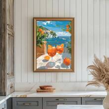 1pc Aperol Spritz Cinque Terre Cocktail Canvas Posters, Travel Posters, Bar Cart Decorations, Colorful Cocktail Art, Alcohol Gifts, Can Hang Modern Bar Wall Art Suitable For Living Room Bedroom Kitchen Coastal Decor Coastal Decor Beach Decor - Multicolor - View 8