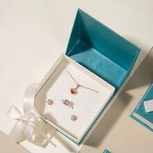 1pc Bowknot Jewelry Box With Magnetic Flip-Top Cover, Earrings Earrings Pendant Bead Storage Box - Magnetic Flip Cover Jewelry Box - View 4