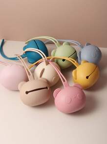 1 件硅胶个性化名字奶嘴袋，婴儿便携式奶嘴架收纳盒，返校，多功能，装饰性，字母，时尚，现代，多彩，可爱，可爱，休闲，定制，个性化，独特，定制，送给他的理想礼物，送给她的理想礼物