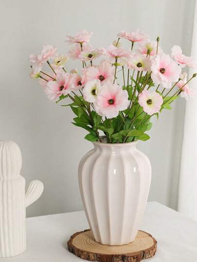 1pc Boho Wit Plastic Vase Lightweight Flower Display Living Room Weddings Viral Home Moderne Minimalist Glass