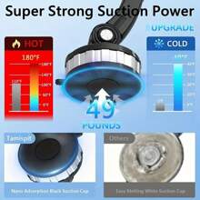 360° 可旋转手机支架 - 耐用 ABS，仪表板支架，带可调节臂和夹具，适用于汽车、卡车、工程车辆