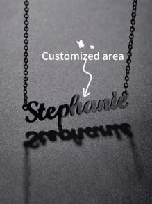 1件个性化简约DIY名字项链 不锈钢项链饰品配件（仅限英文定制） 返校季冬季礼物创意 男女童情人节 多功能、装饰性、雕刻精美、时尚、婴儿时尚、整洁、多彩、现代、可爱、卡哇伊、萌系、定制、独特珍品、婴儿礼物、可爱宝宝、幼儿时尚 多功能、装饰性、字母、时尚、现代、多彩、可爱、萌系、休闲、定制、个性化、独特、定制、送给她的理想礼物、轻松舒适、生日礼物