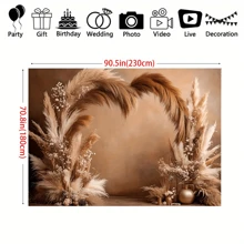 1 Stück Bohemien Hintergrundfahne, Polyesterstoff, geeignet für Geburtstagsfeier Deko, Gartendeko, Heim-Deko, Innen- und Außendeko, Fotohintergrund, Hochzeitshintergrund, Vorhang