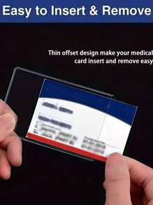 10-1pc Medicare Protector Sleeves Clear PVC Waterproof Medical/ Card /Social Security Card Protector - Clear Vinyl Plastic Covers For Insurance & Social Security Metro & License Or Cards Card Holder Card Holder Wallet Business Card Holder Credit Card Holder Id Card Holder Card Holder Women - Multicolor - View 2