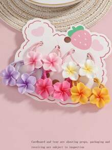 5pcs/10pcs Multicolor Plumeria Hair Scrunchies, Elegant Hair Accessories For Girls And Girl, Suitable For Everyday Use
