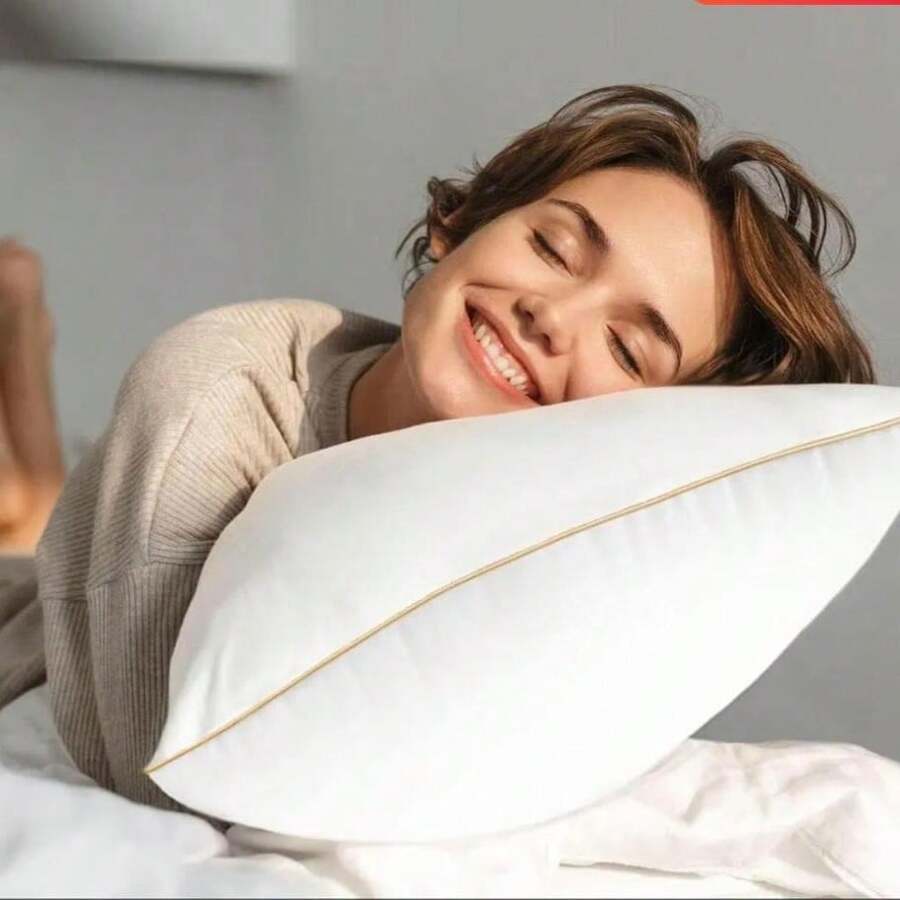 1pc Soft And Cozy Bedroom Pillow Core, With Microfiber Pillow 650GR  50x60 - White - View 1
