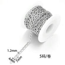 5m/Rotolo Catena a maglie in lega di alluminio di varie dimensioni, leggera, resistente alla corrosione, per bracciali, collane, orecchini, creazione di gioielli fai-da-te - Catena in alluminio - Visualizzare 22